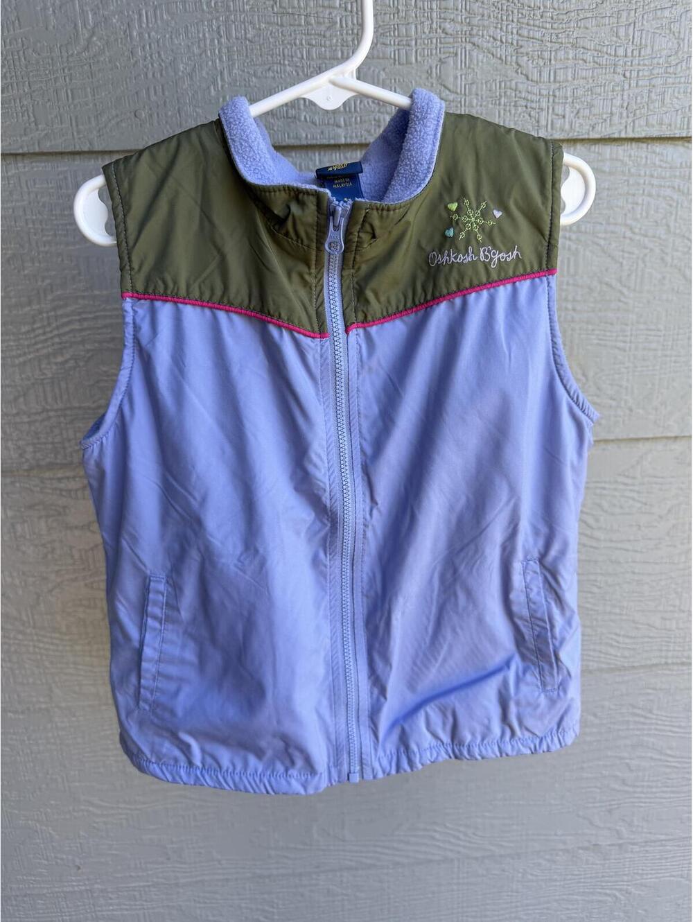 OshKosh B'gosh Youth Fleece-Lined Colorblock Zip Vest Size 6X
